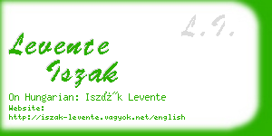 levente iszak business card